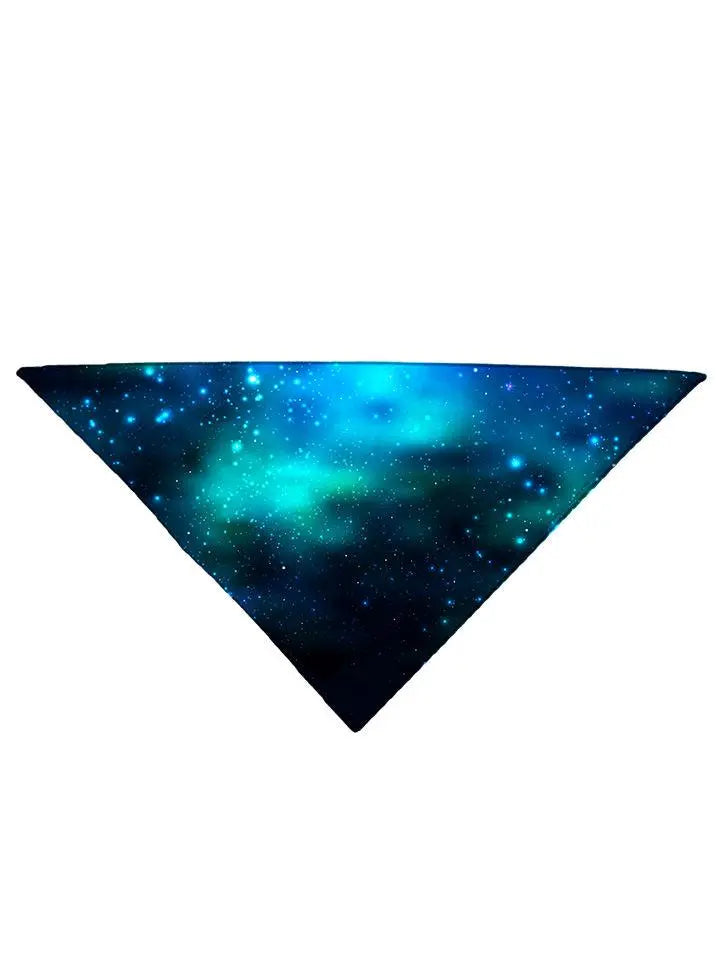 Dark blue bandana with light blue folded