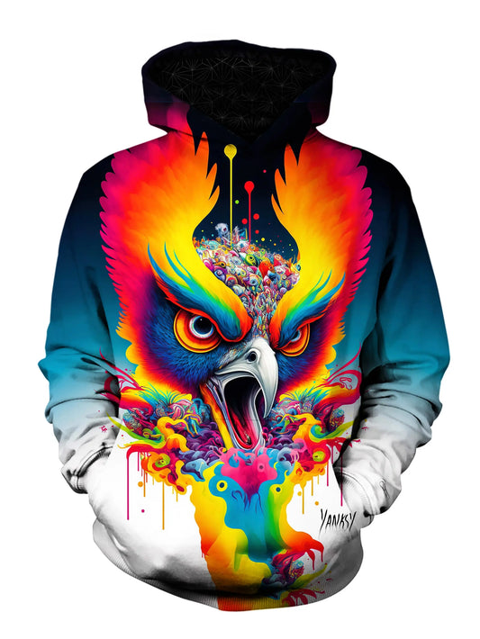Express your creativity and individuality with this one-of-a-kind trippy pullover hoodie