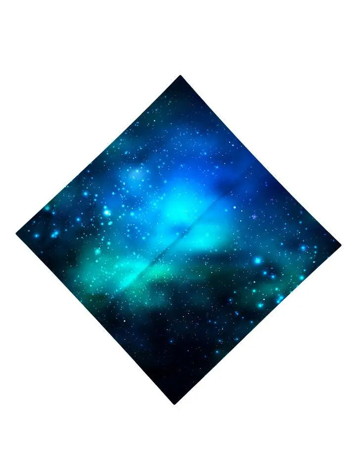 Dark blue bandana with light blue flat front view