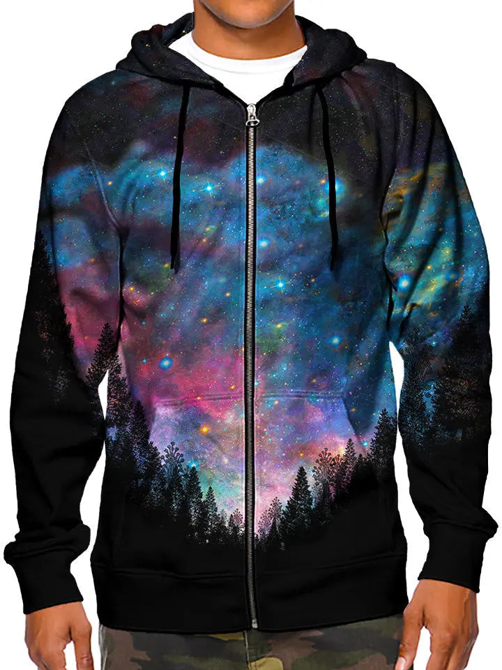 Psychedelic Zip Up Hoodie Print - Galactic Valley