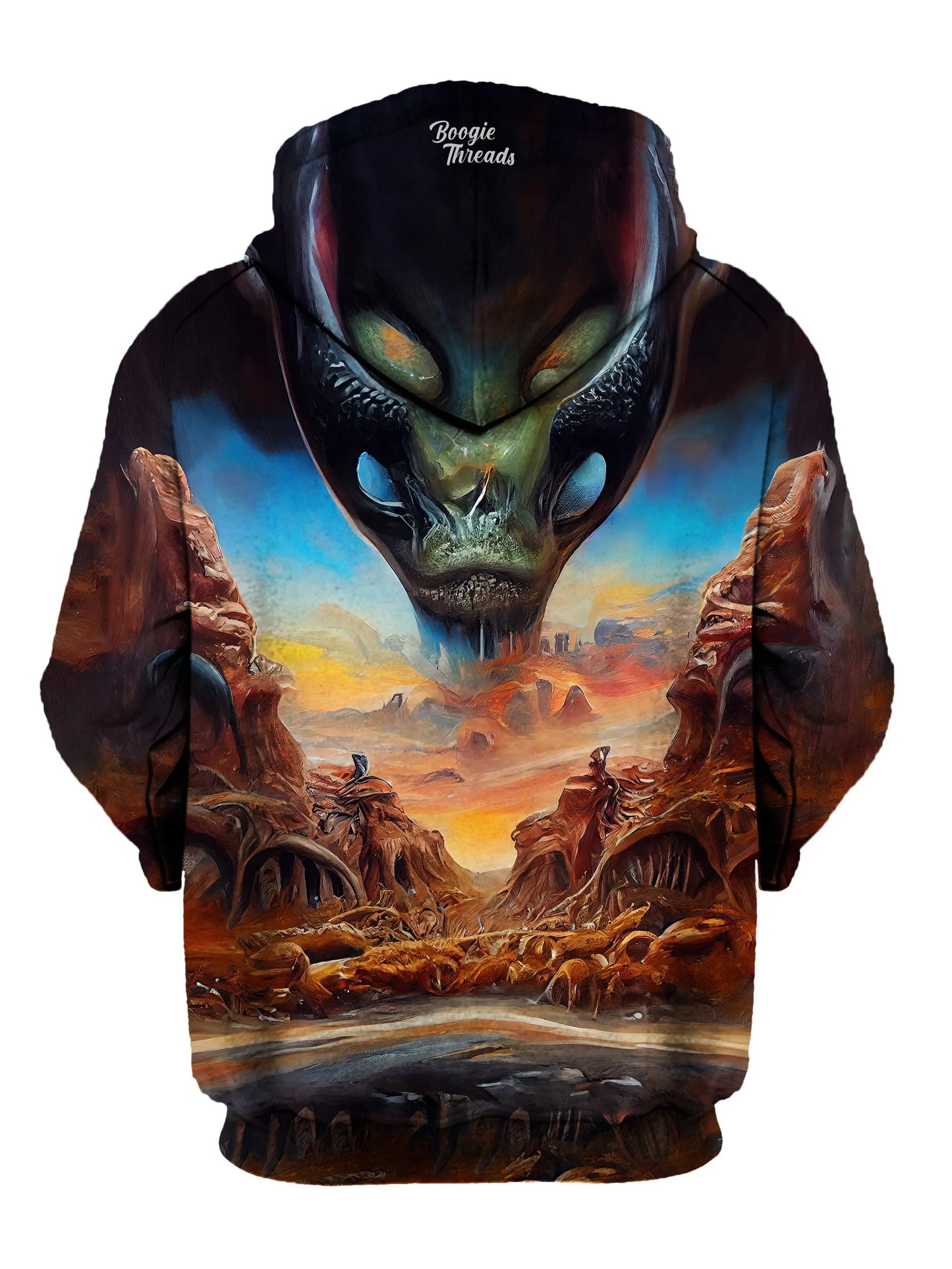 Trippy alien landscape painting by midjourney AI