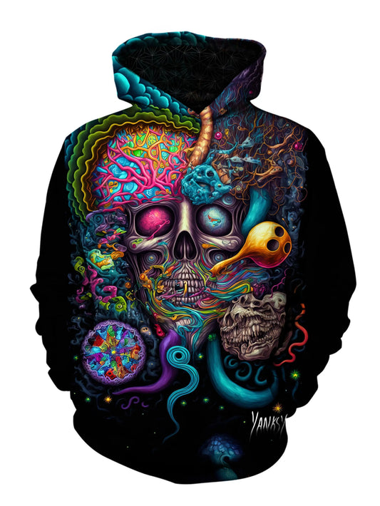 Get lost in the mesmerizing patterns of this psychedelic hoodie