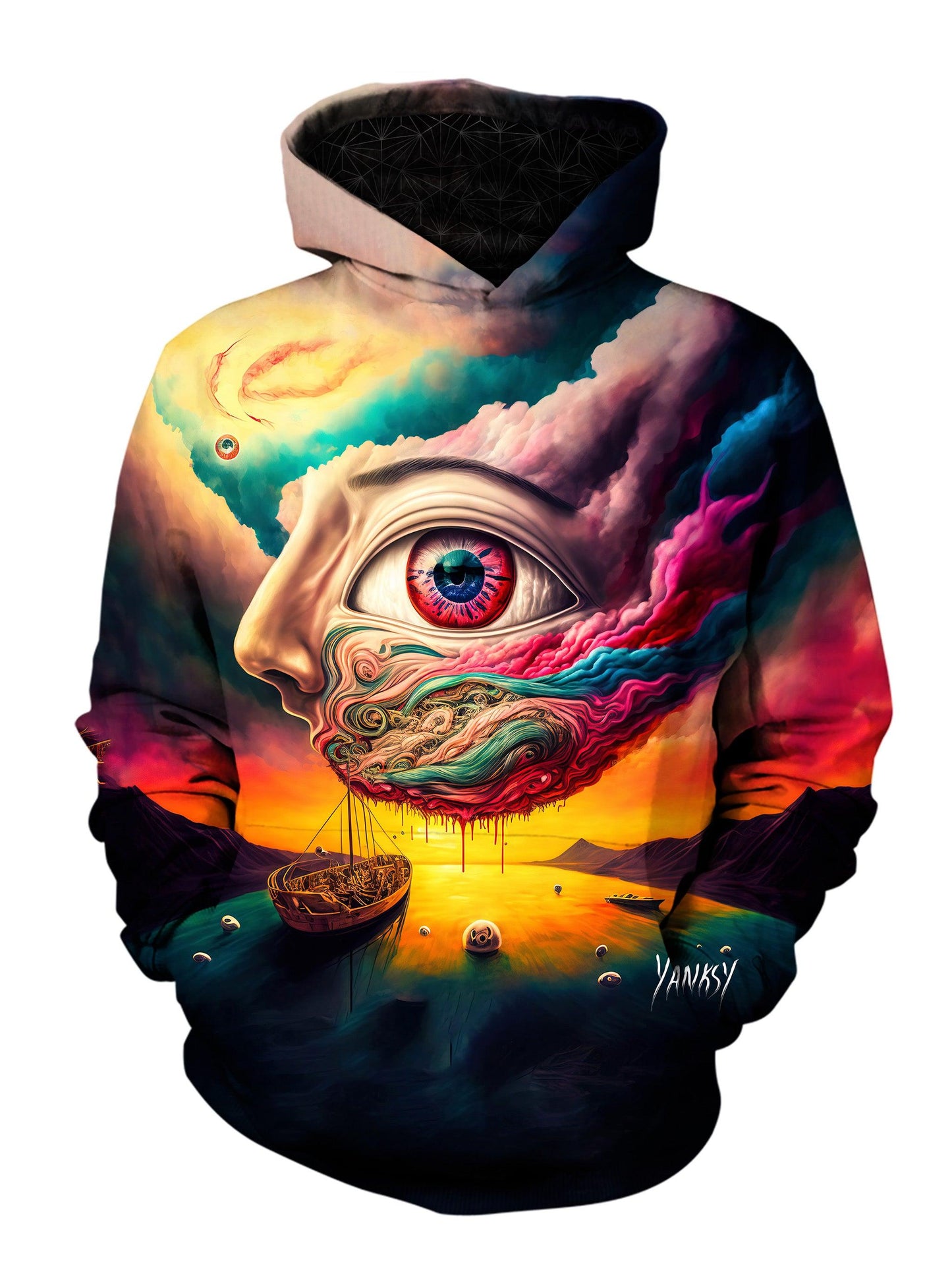Experience the transformative power of psychedelic design with this unique pullover hoodie