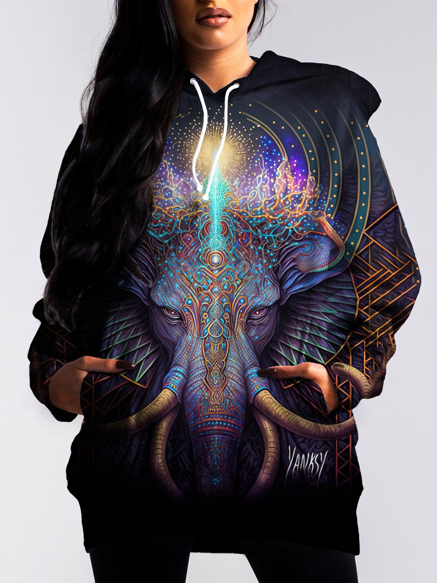 Express your creativity and unique style with this psychedelic sublimation pullover hoodie