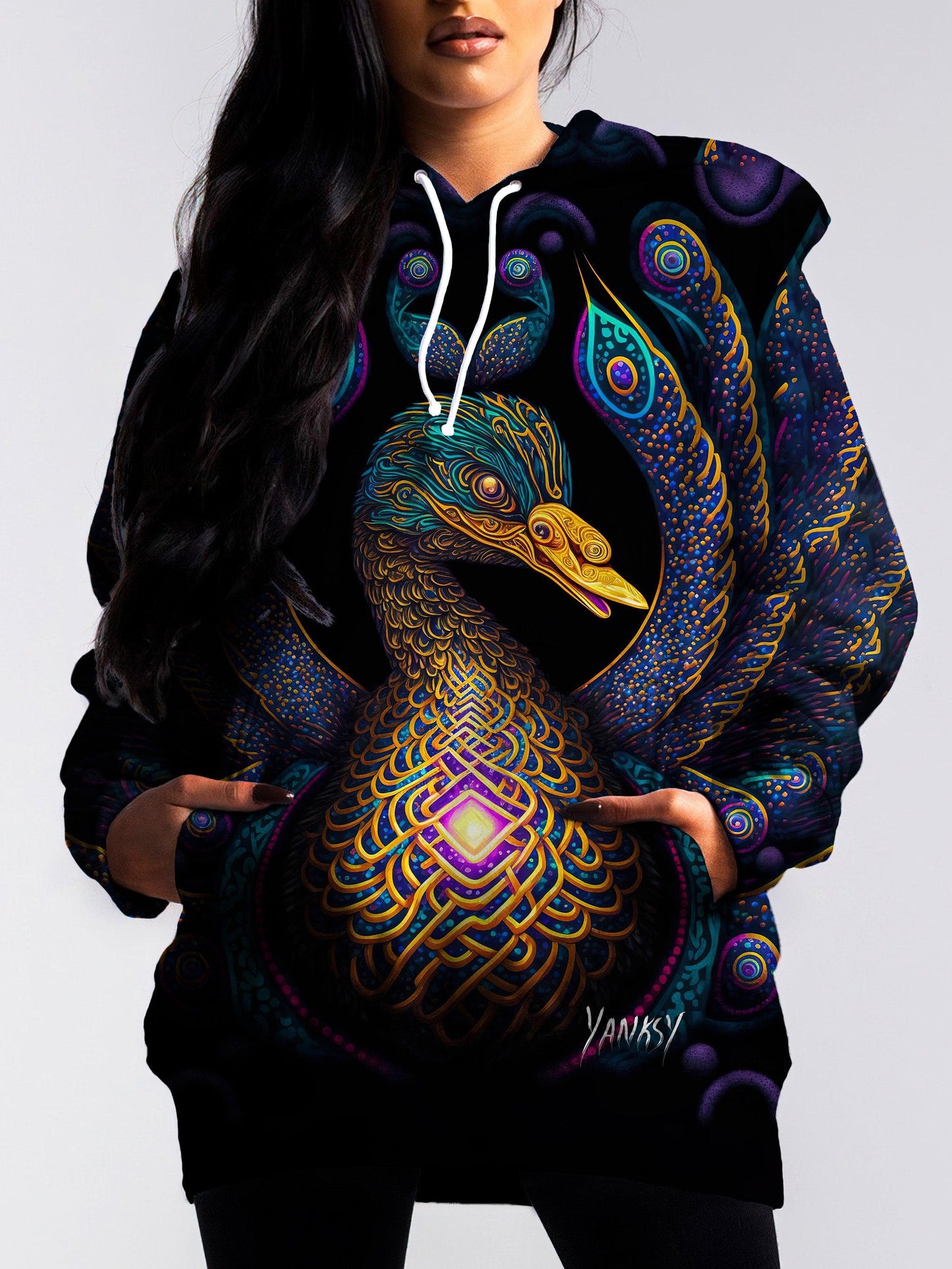 Get lost in the mesmerizing patterns and colors of this trippy pullover hoodie