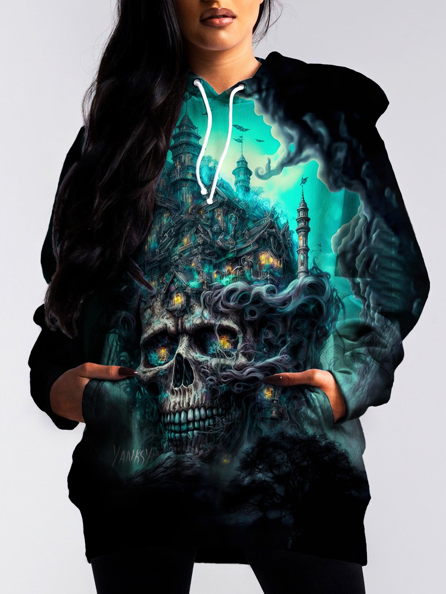 Turn heads wherever you go with this mesmerizing trippy pullover hoodie