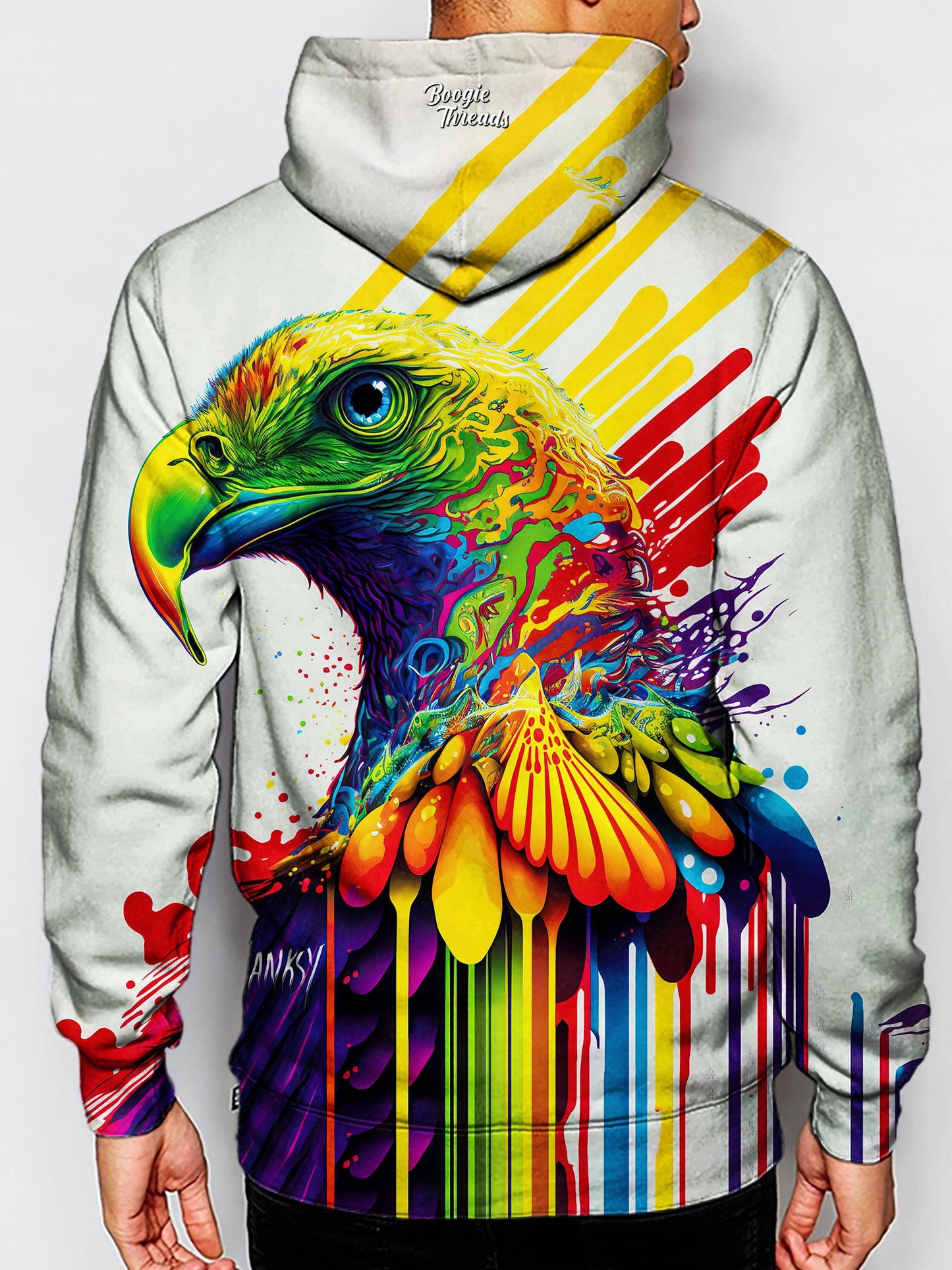 Get lost in the mesmerizing patterns and colors of this psychedelic sublimation pullover hoodie
