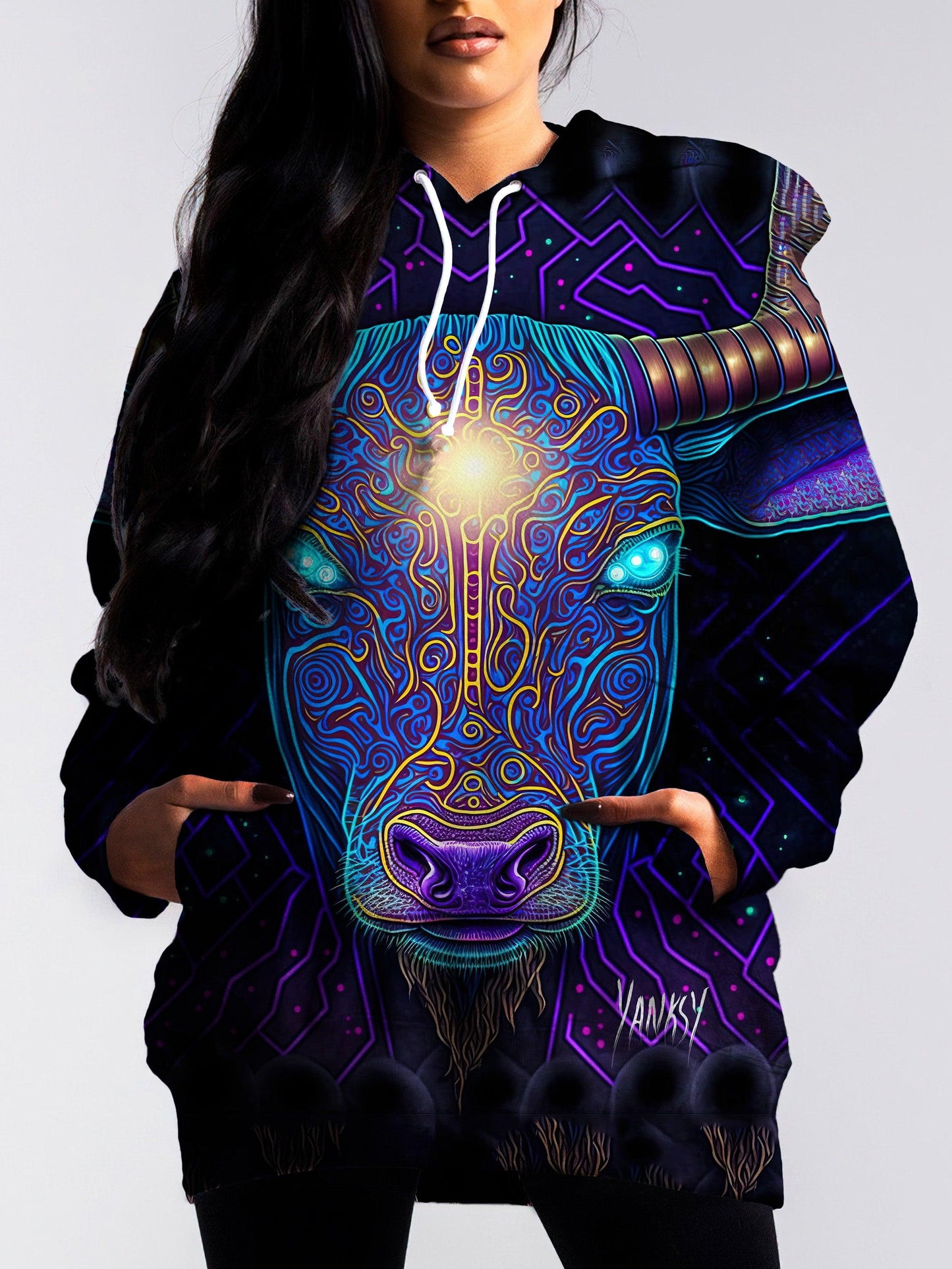 Stay warm and cozy at festivals and raves with this comfortable hoodie