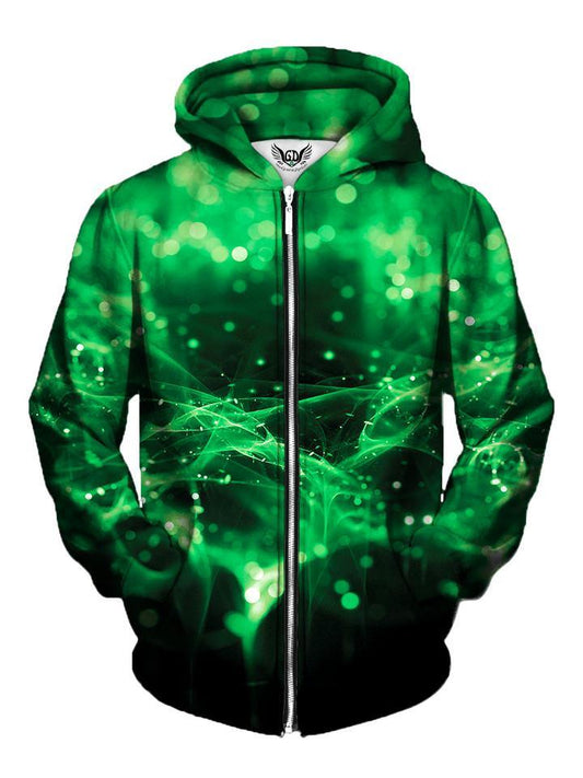 Green Lights Zip Up Hoodie Front