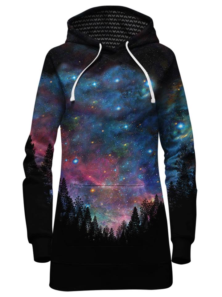 Beautiful Galaxy Forest Hoodie Dress