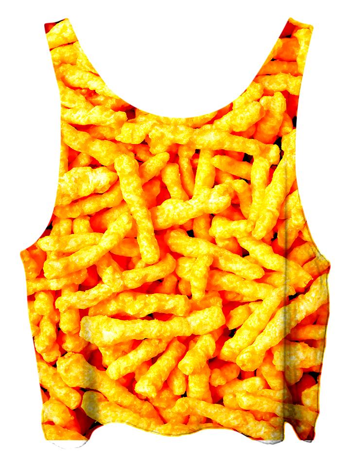 All over print psychedelic foodie cropped top by Gratefully Dyed Apparel back view.