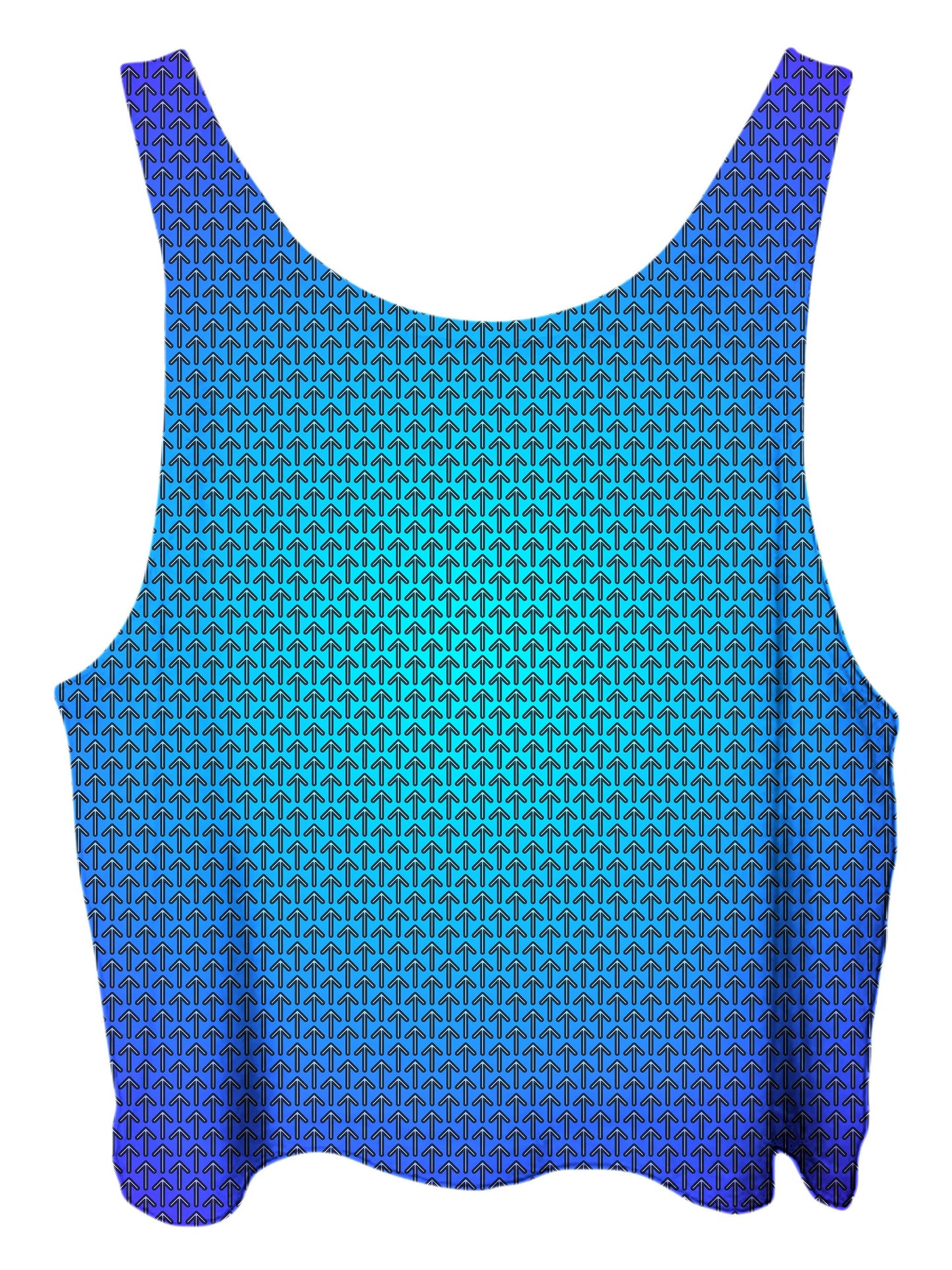 All over print psychedelic pattern cropped top by Gratefully Dyed Apparel back view.