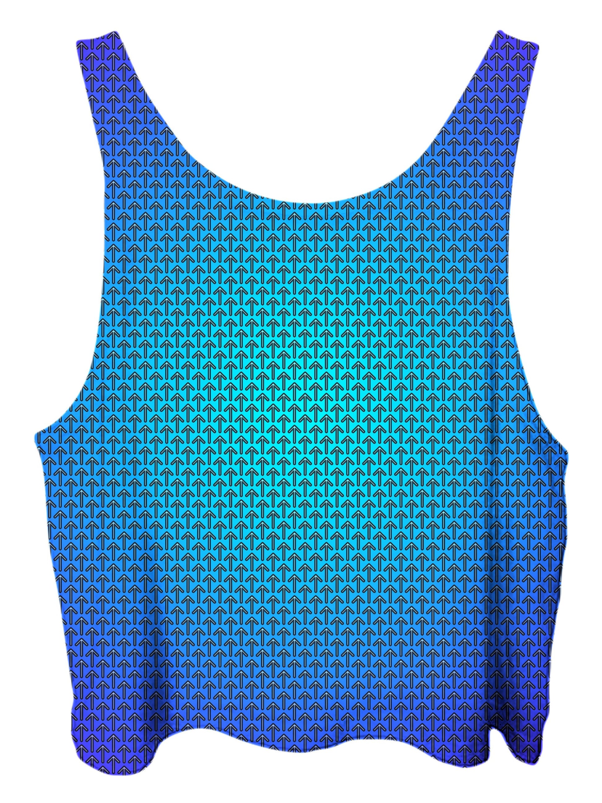 All over print psychedelic pattern cropped top by Gratefully Dyed Apparel back view.