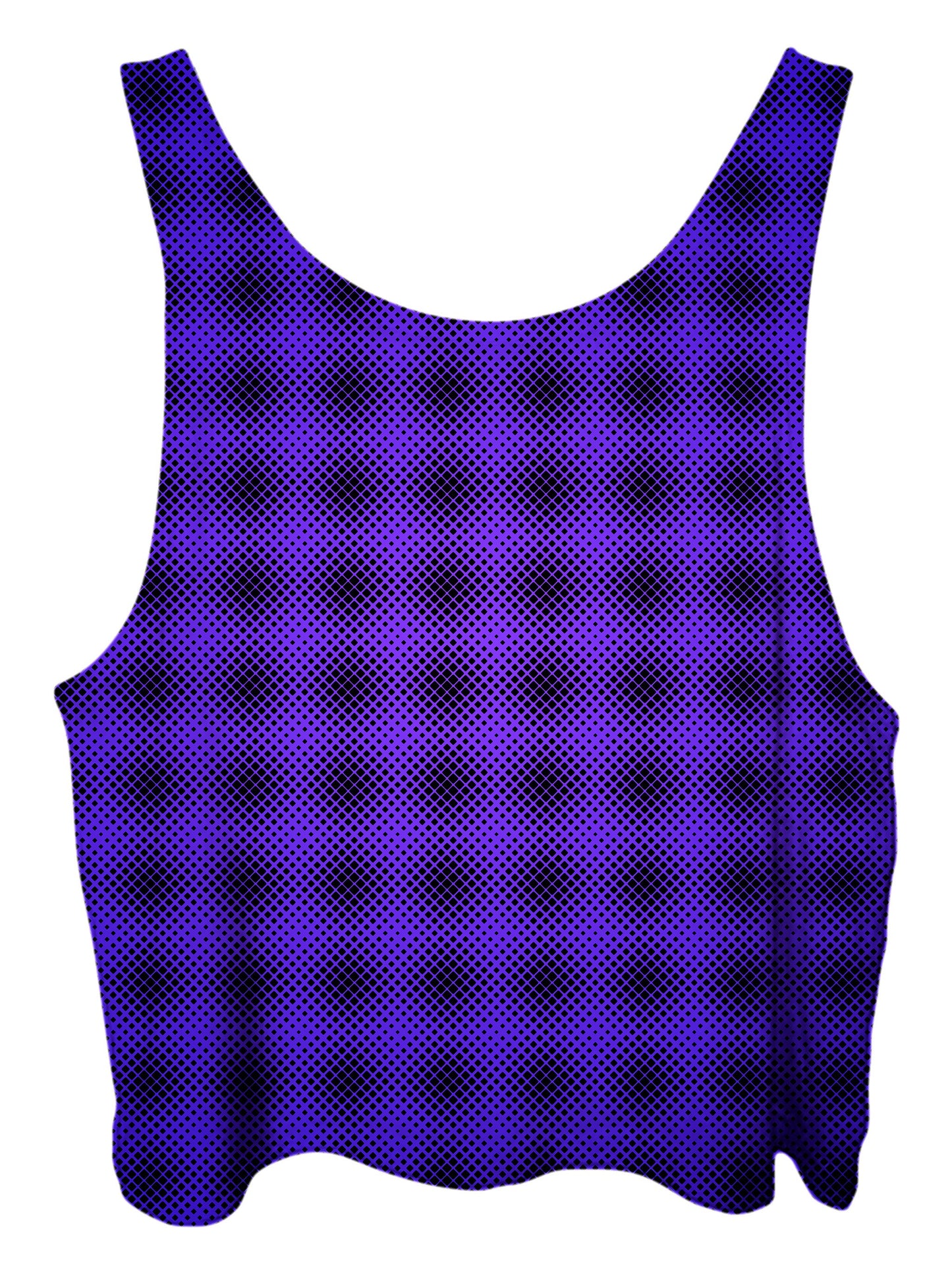 All over print psychedelic pattern cropped top by Gratefully Dyed Apparel back view.