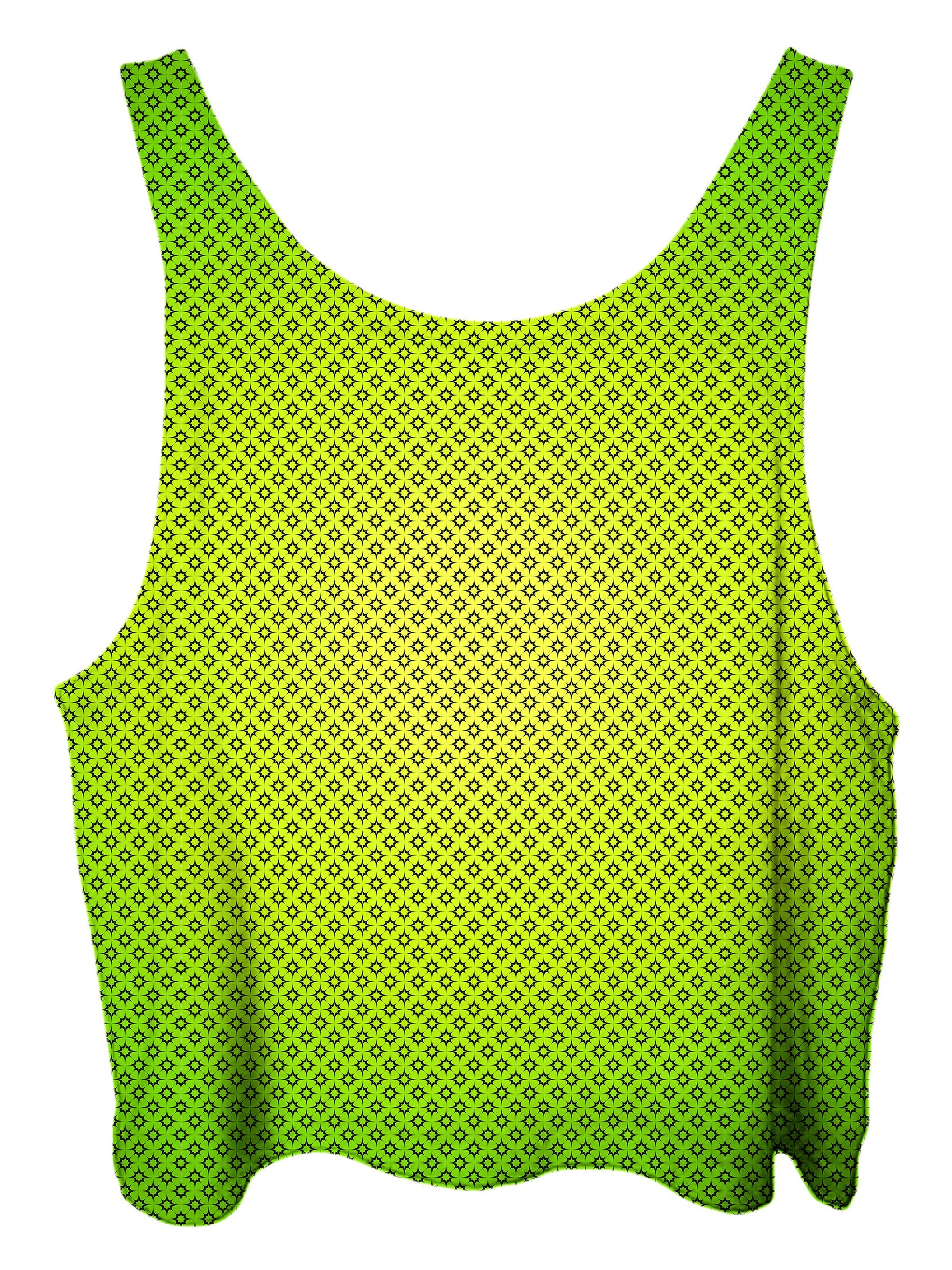 All over print psychedelic pattern cropped top by Gratefully Dyed Apparel back view.