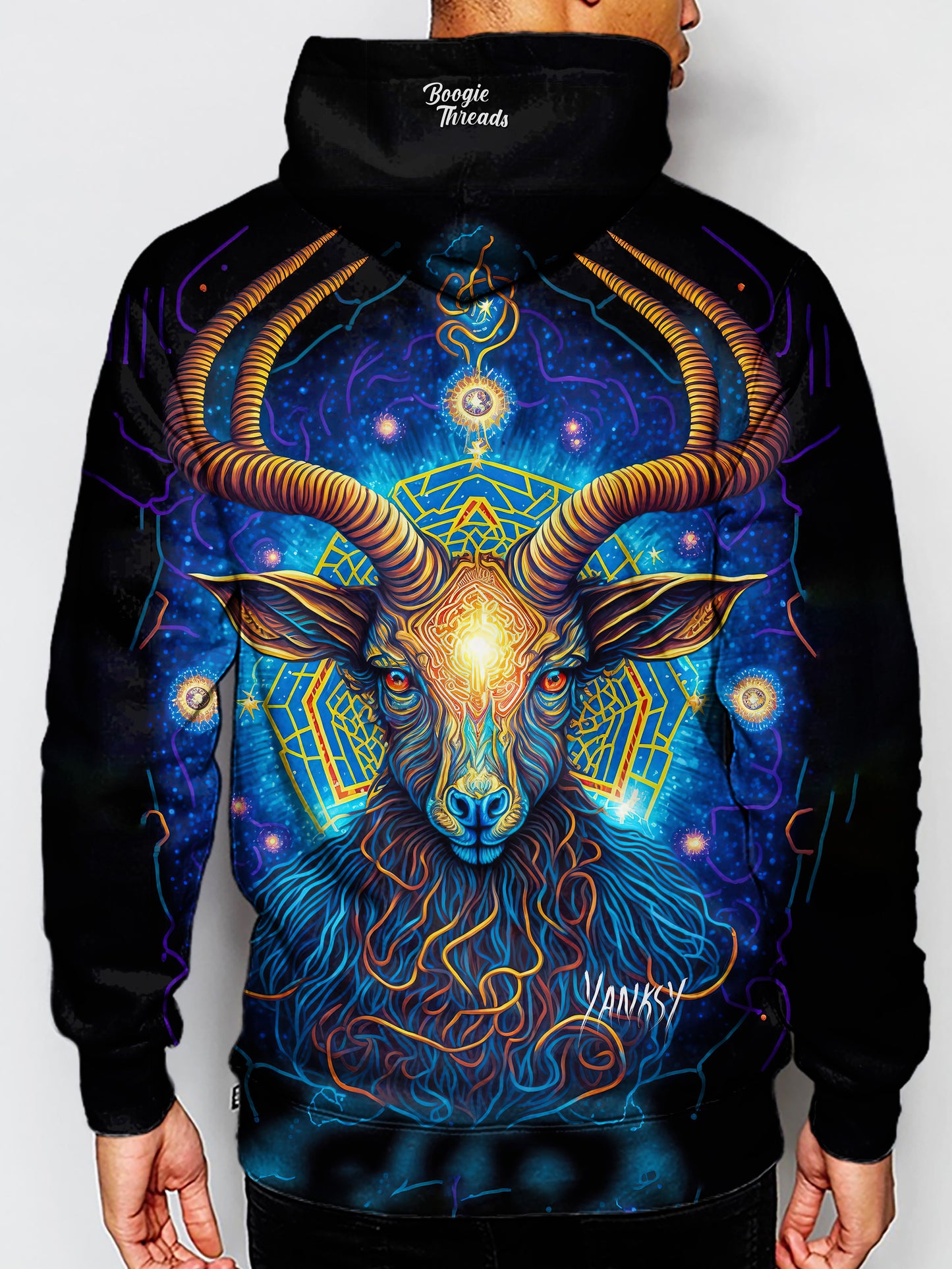 Get lost in the mesmerizing patterns and colors of this psychedelic sublimation pullover hoodie