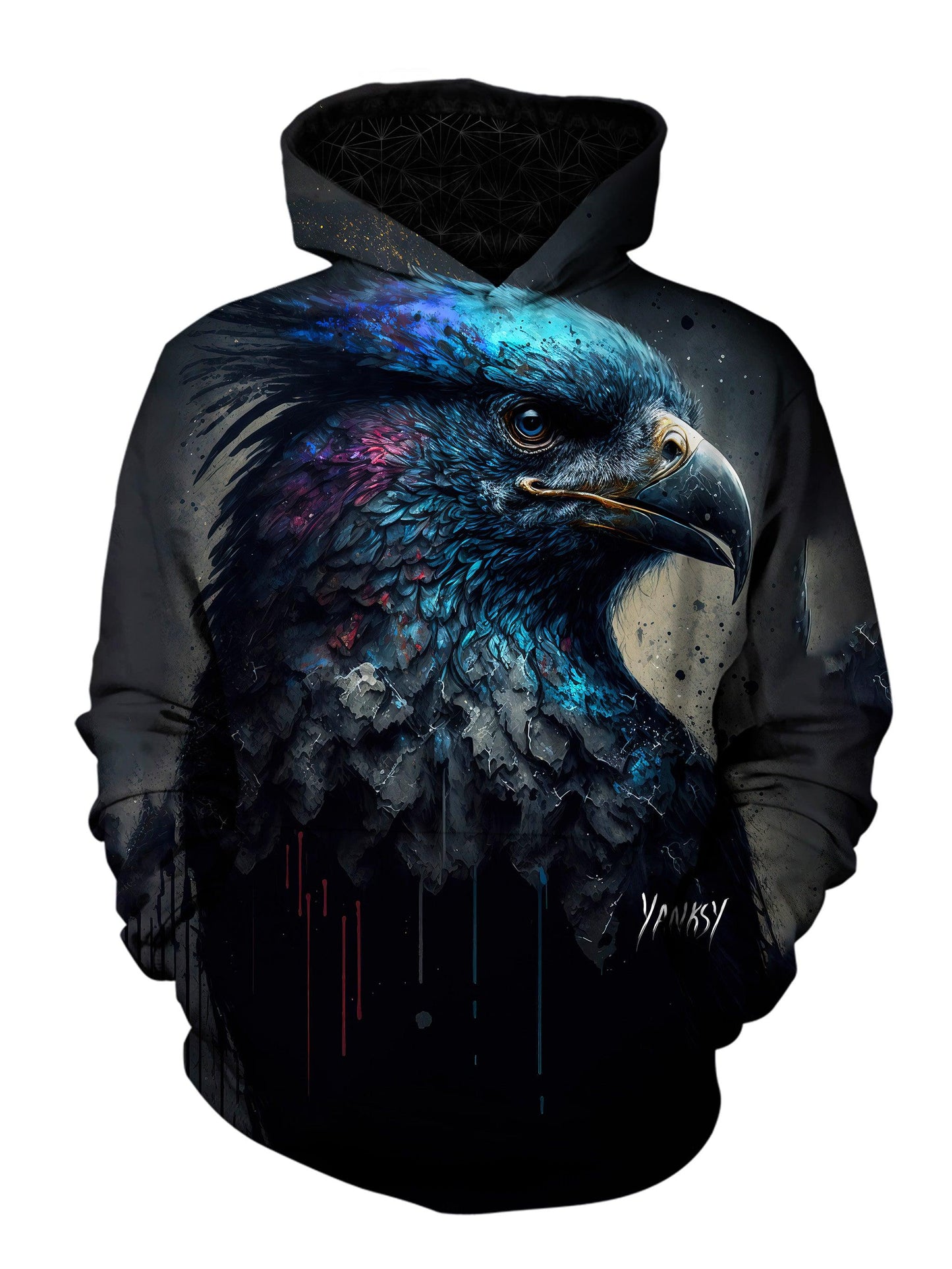 Turn heads wherever you go with this colorful and unique hoodie