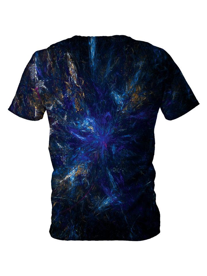 Back view of all over print psychedelic space t shirt by Gratefully Dyed Apparel.