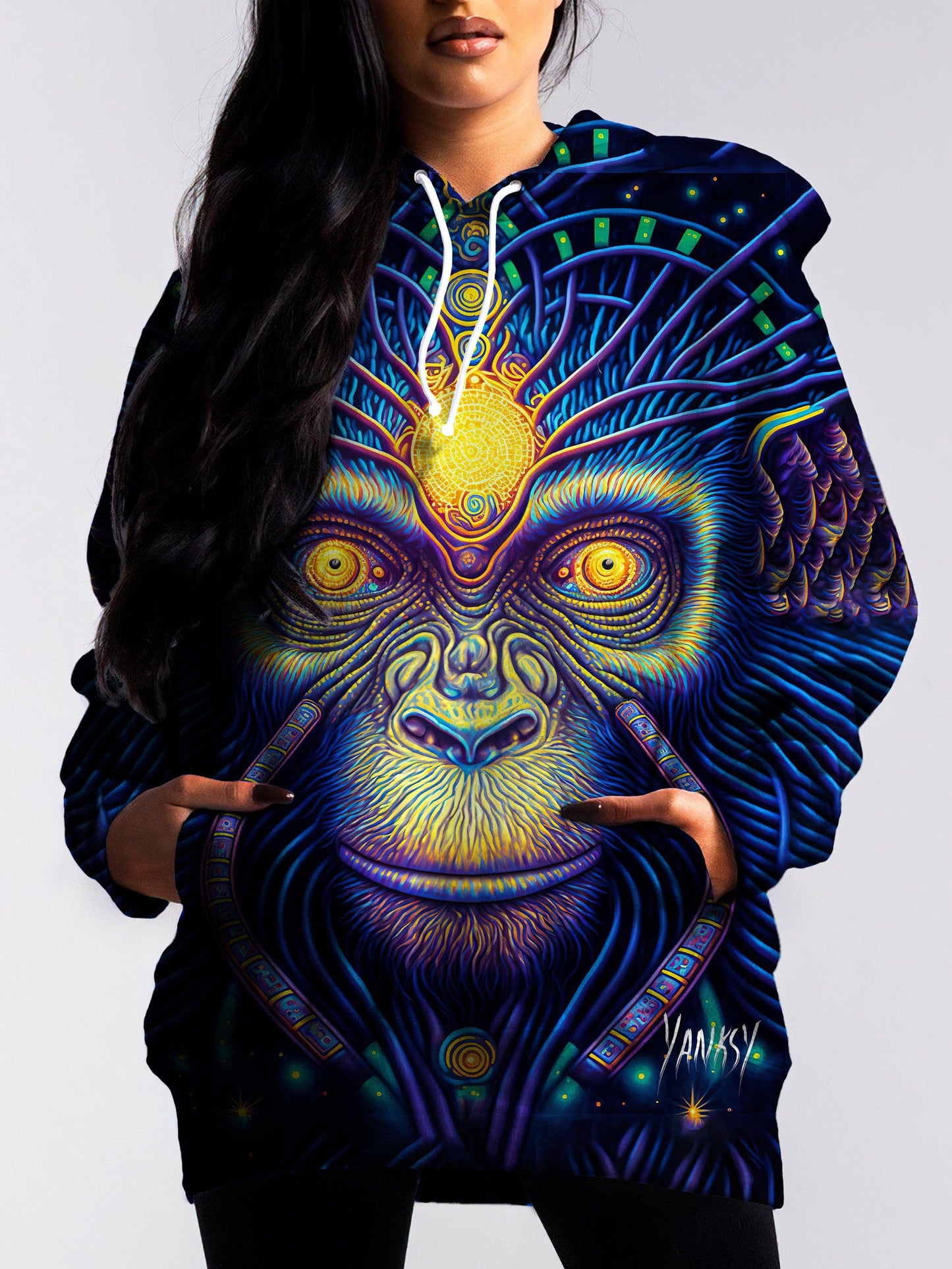 Make a splash with this bold and colorful psychedelic sublimation pullover hoodie