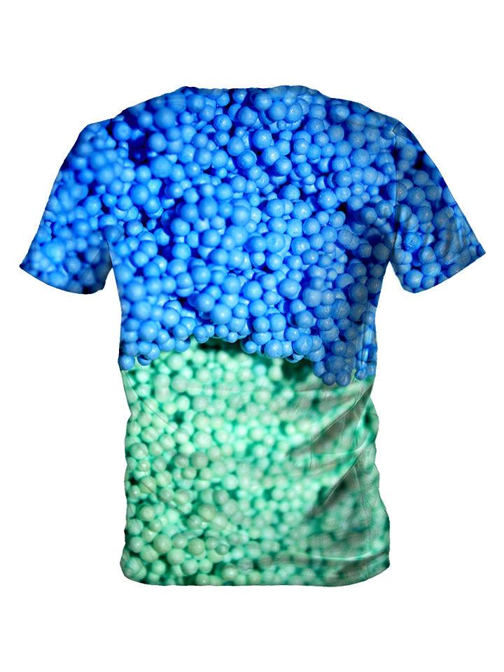 Back view of all over print psychedelic foodie t shirt by Gratefully Dyed Apparel.