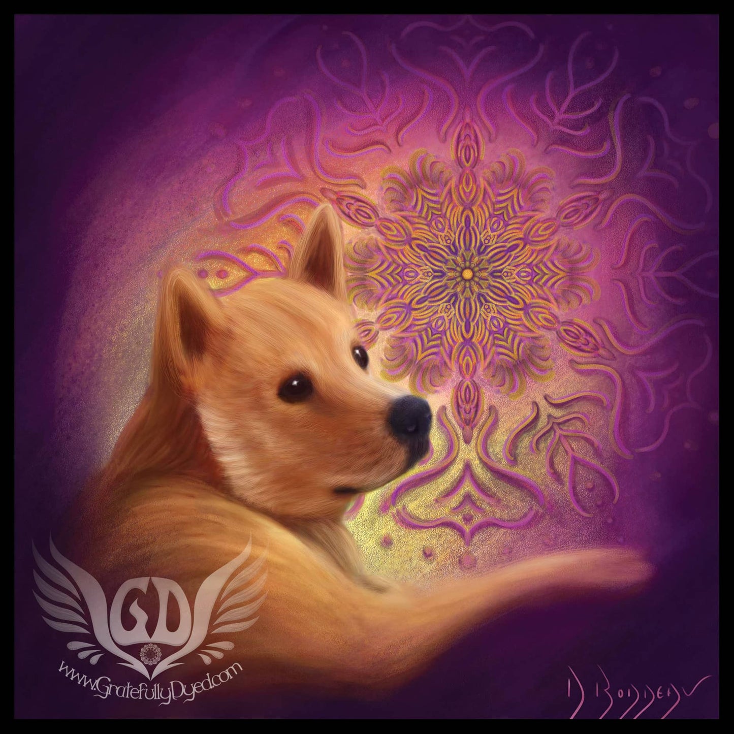 doge life mandala artwork sticker print - such wow gifts