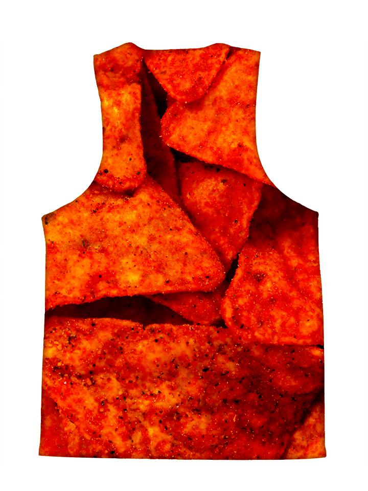 Psychedelic all over print foodie tank by GratefullyDyed Apparel back view.