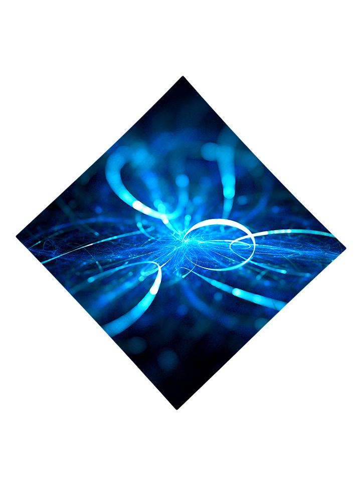 Trippy Gratefully Dyed Apparel electric blue light show bandana flat view.