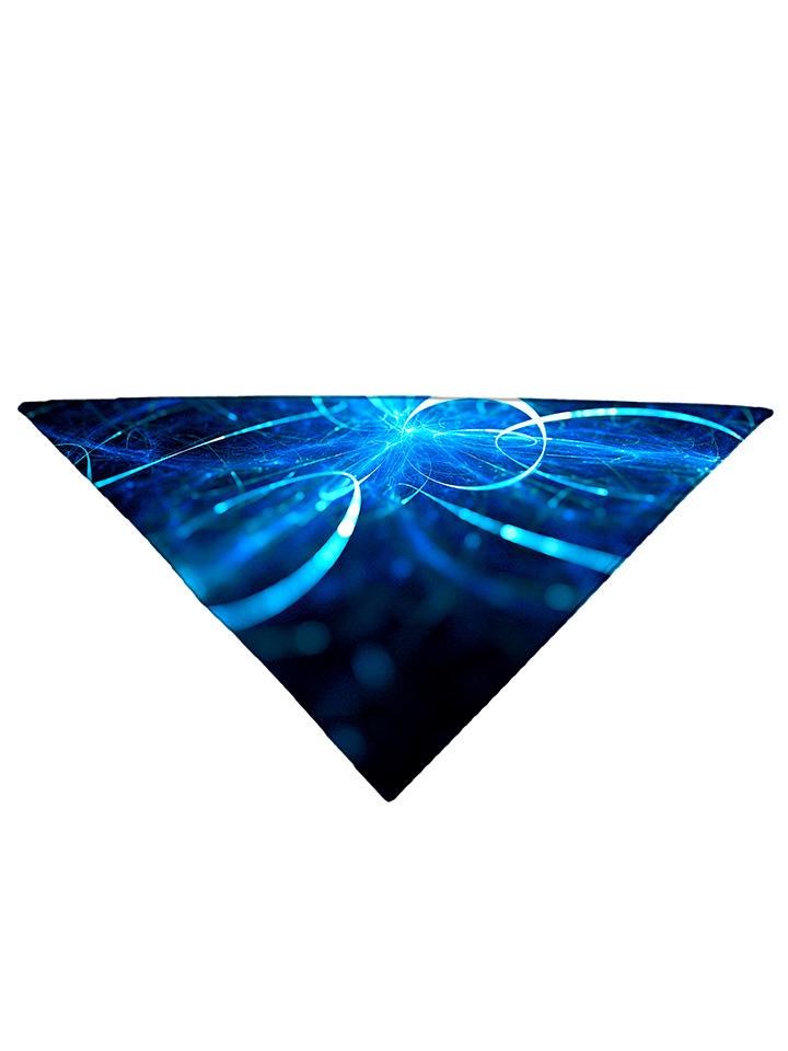 Diagonally folded psychedelic light swirl printed headband.
