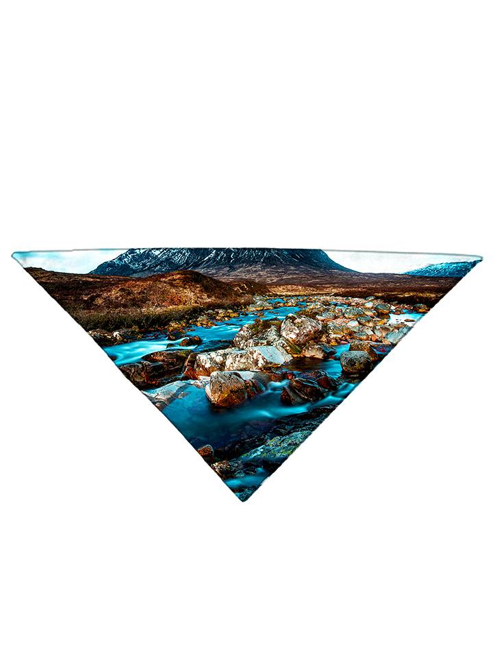 Diagonally folded psychedelic nature printed headband.