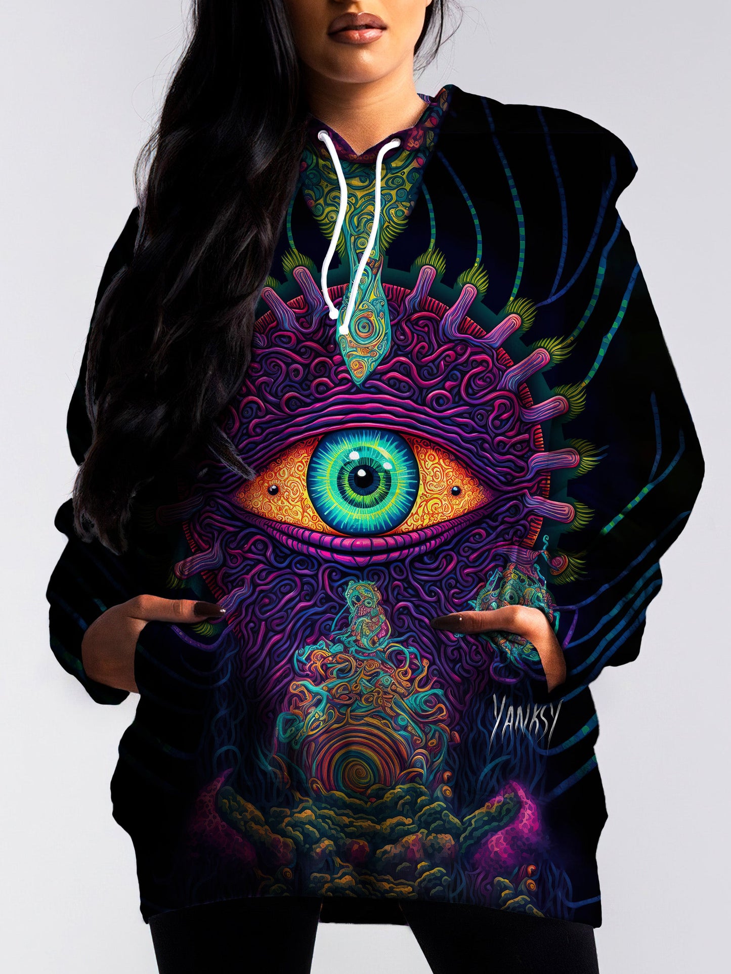 Perfect for raves and festivals, this comfortable pullover hoodie will keep you feeling your best