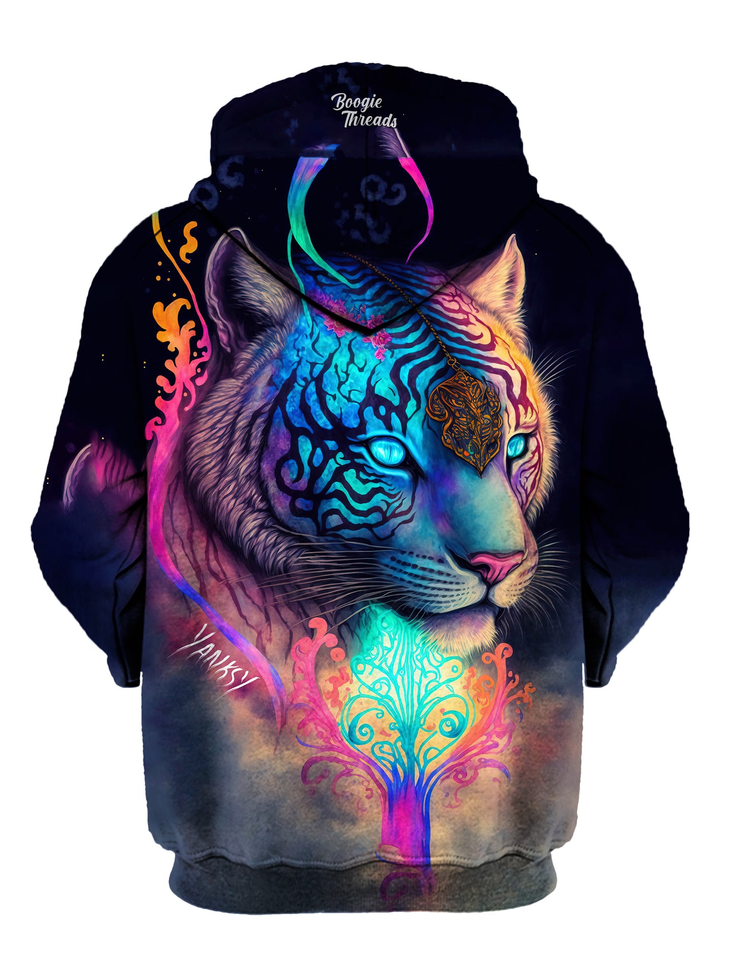 Experience ultimate comfort and style at festivals and raves with this pullover hoodie