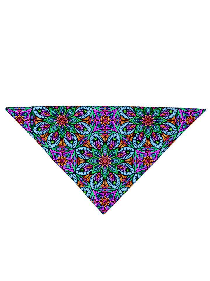 Diagonally folded psychedelic sacred geometry printed headband.