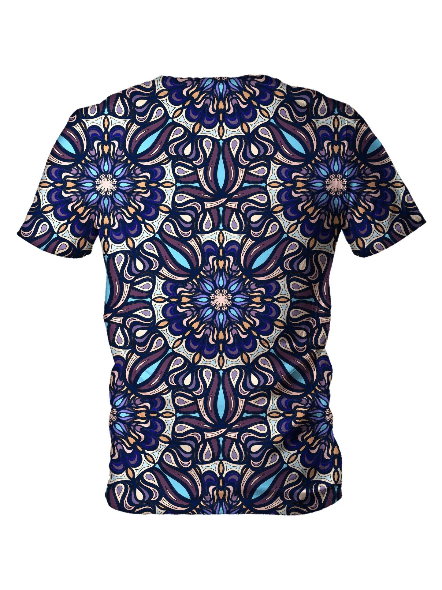 Back view of all over print psychedelic sacred geometry t shirt by Gratefully Dyed Apparel.