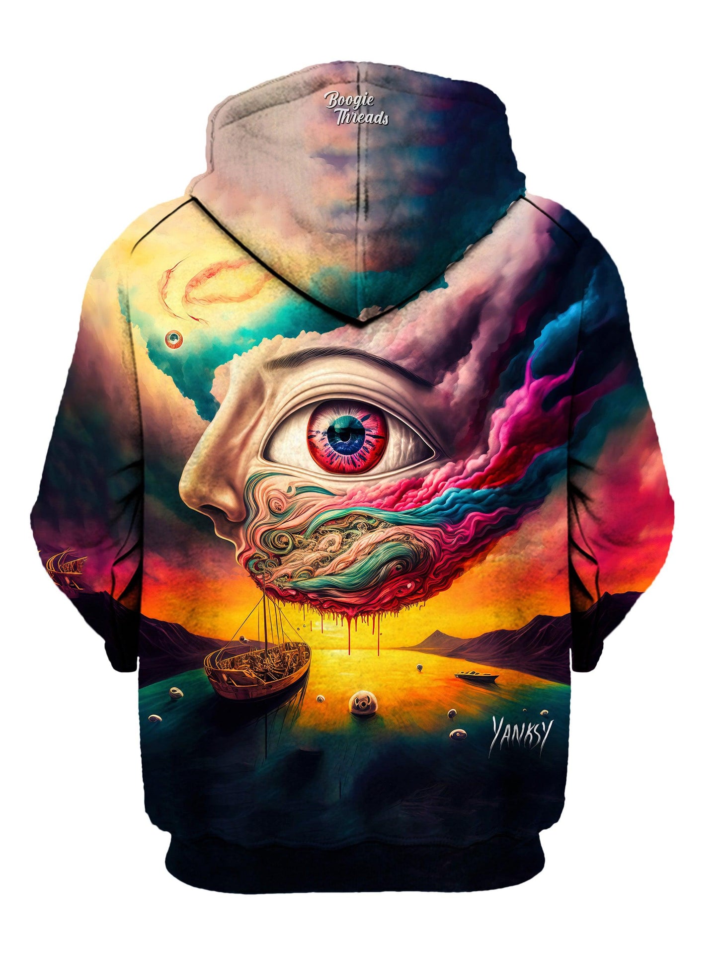 Elevate your wardrobe with this bold and colorful trippy hoodie