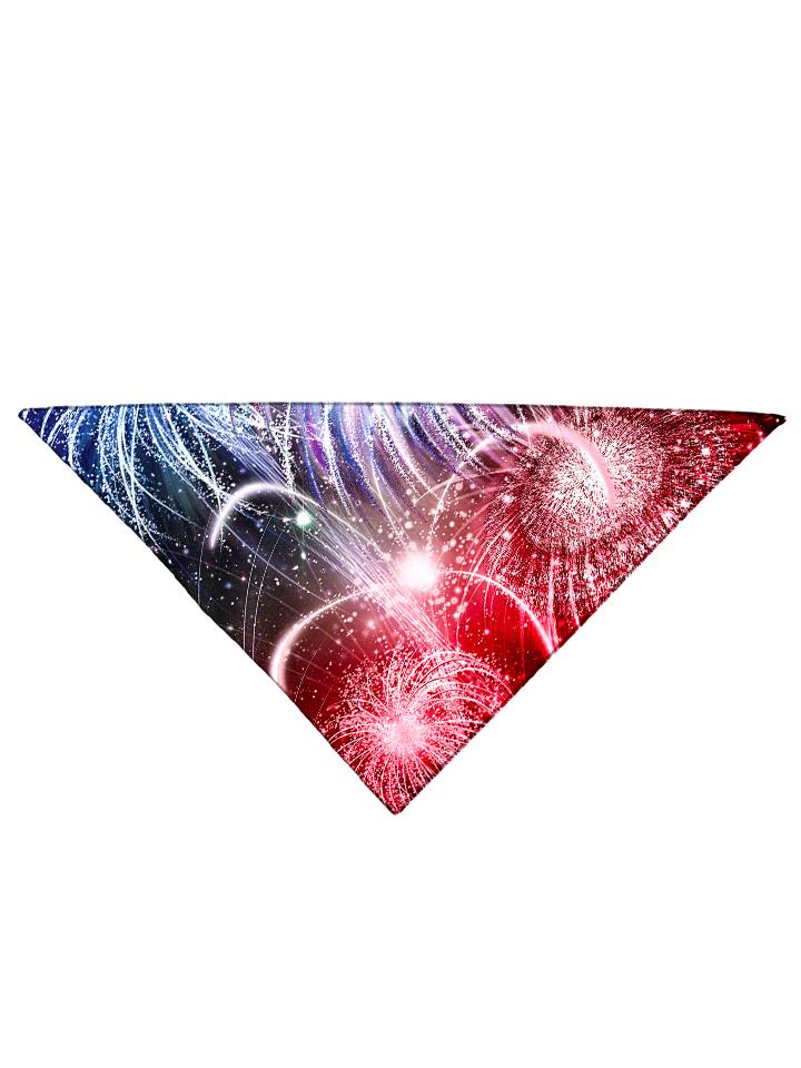 Diagonally folded psychedelic 4th of july printed headband.