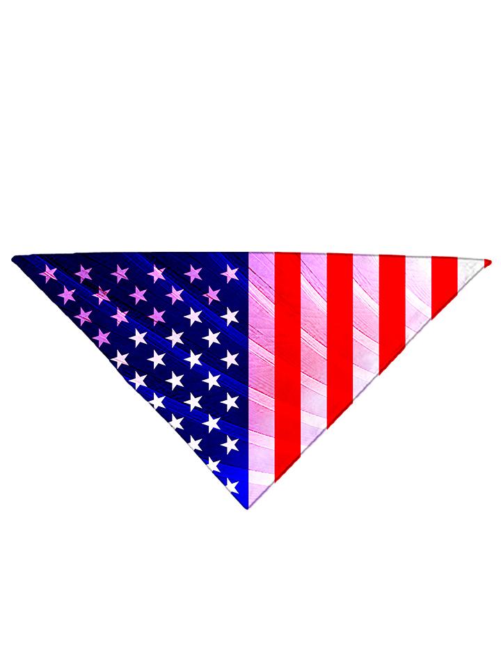 Diagonally folded psychedelic 4th of july printed headband.