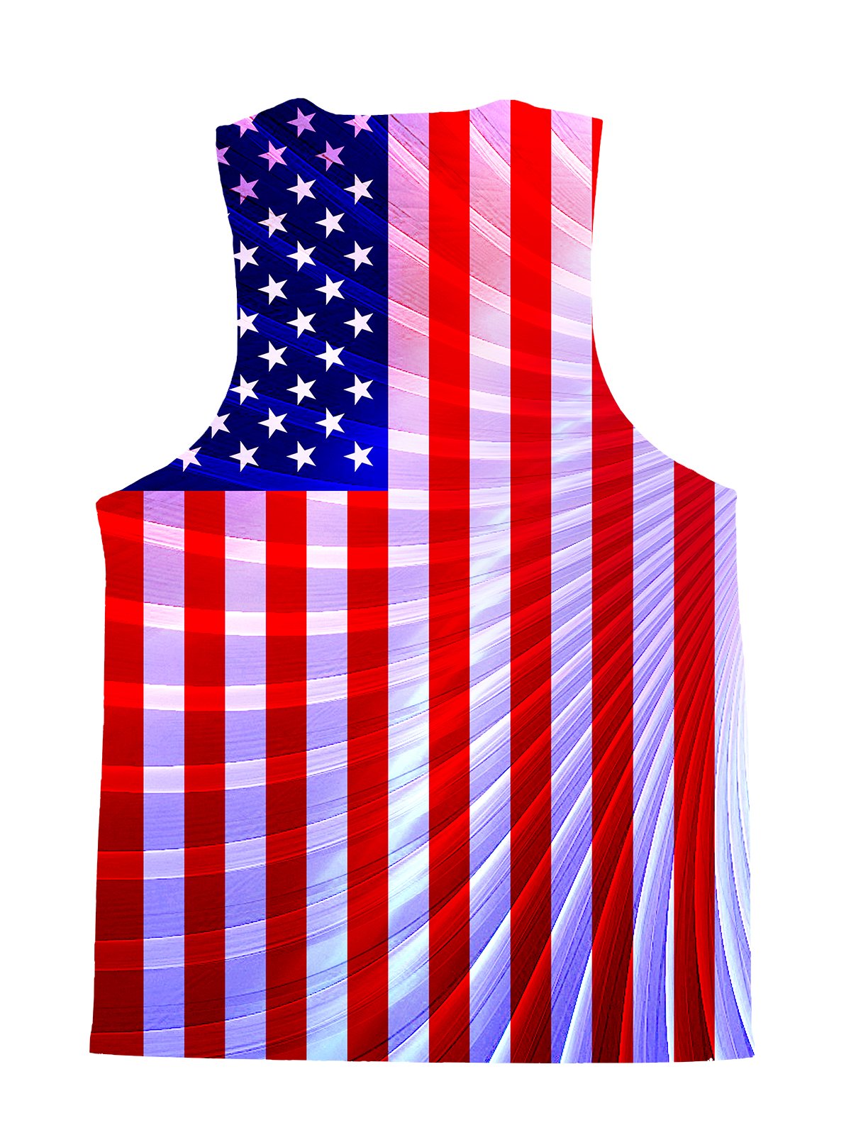Psychedelic all over print 4th of July sacred geometry tank by GratefullyDyed Apparel back view.