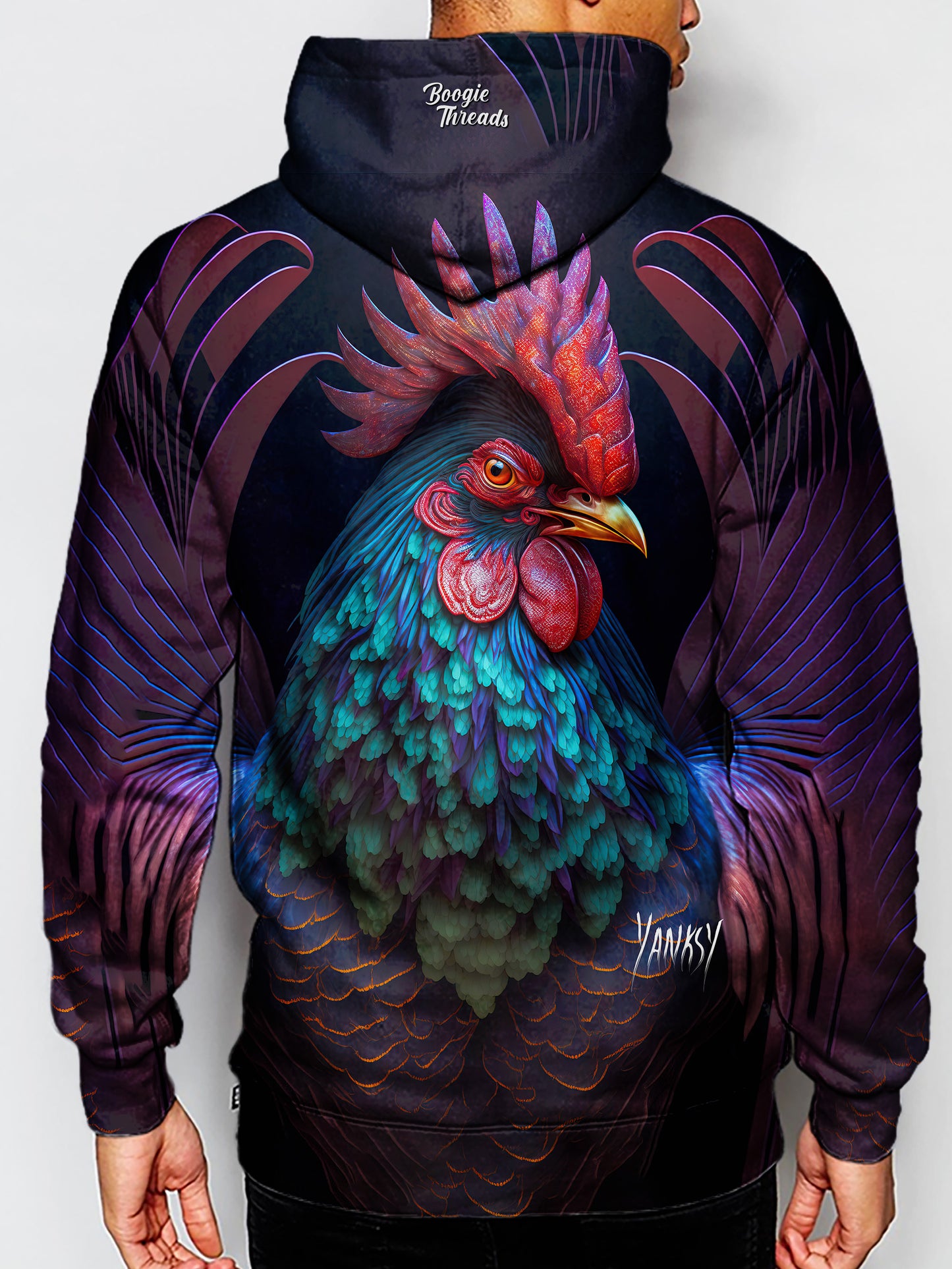 Get lost in the mesmerizing patterns and colors of this psychedelic sublimation pullover hoodie