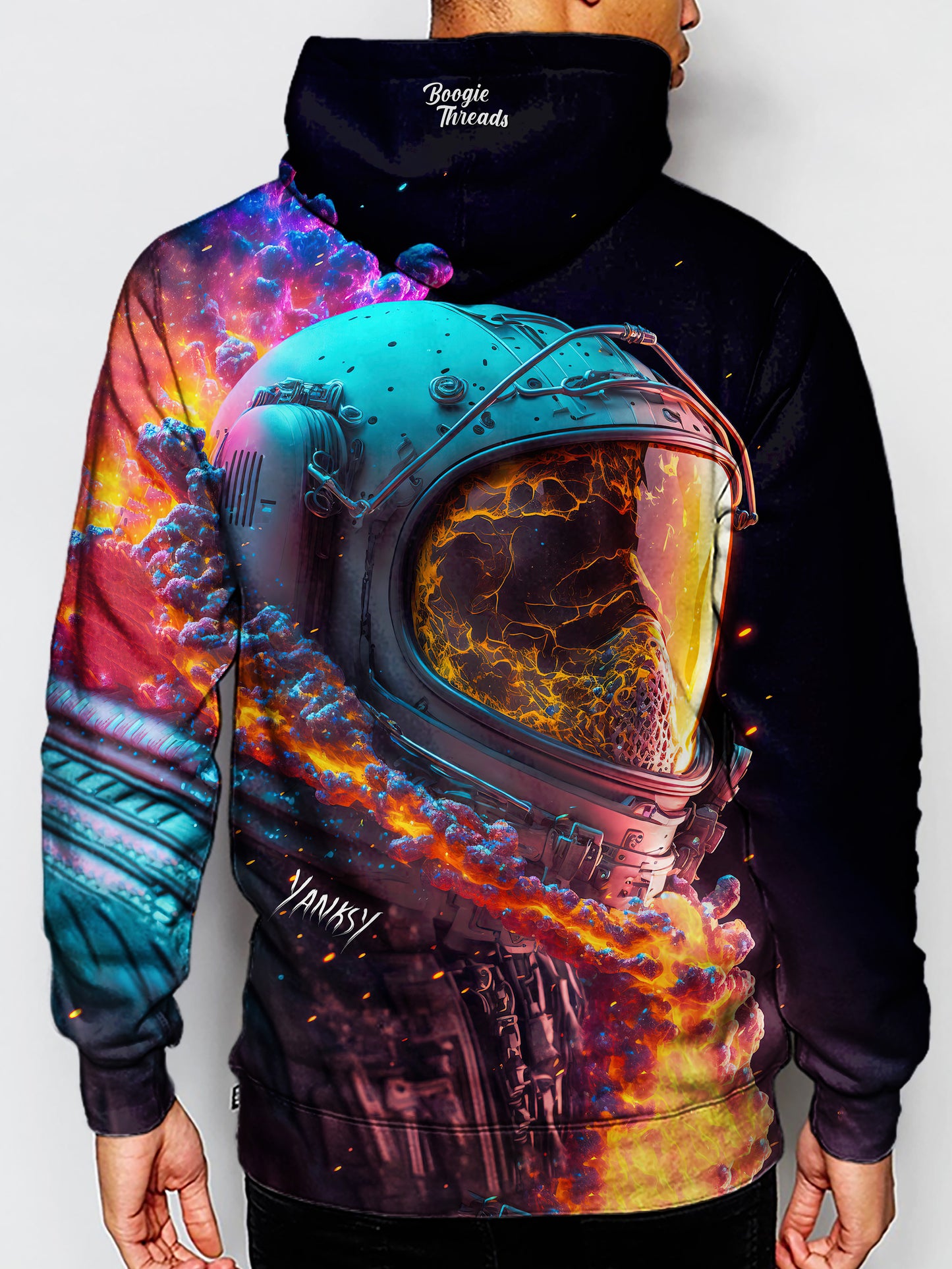 Stay comfortable and fashionable all night long at your next festival or rave with this cozy hoodie