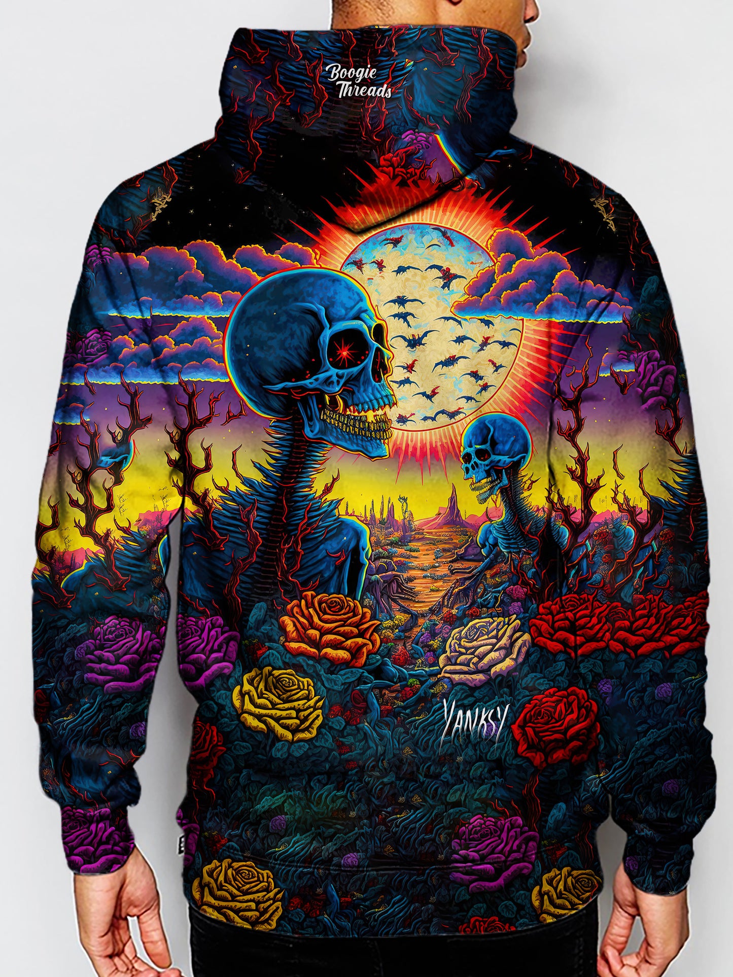 Stand out from the crowd in this bold and colorful sublimation pullover hoodie