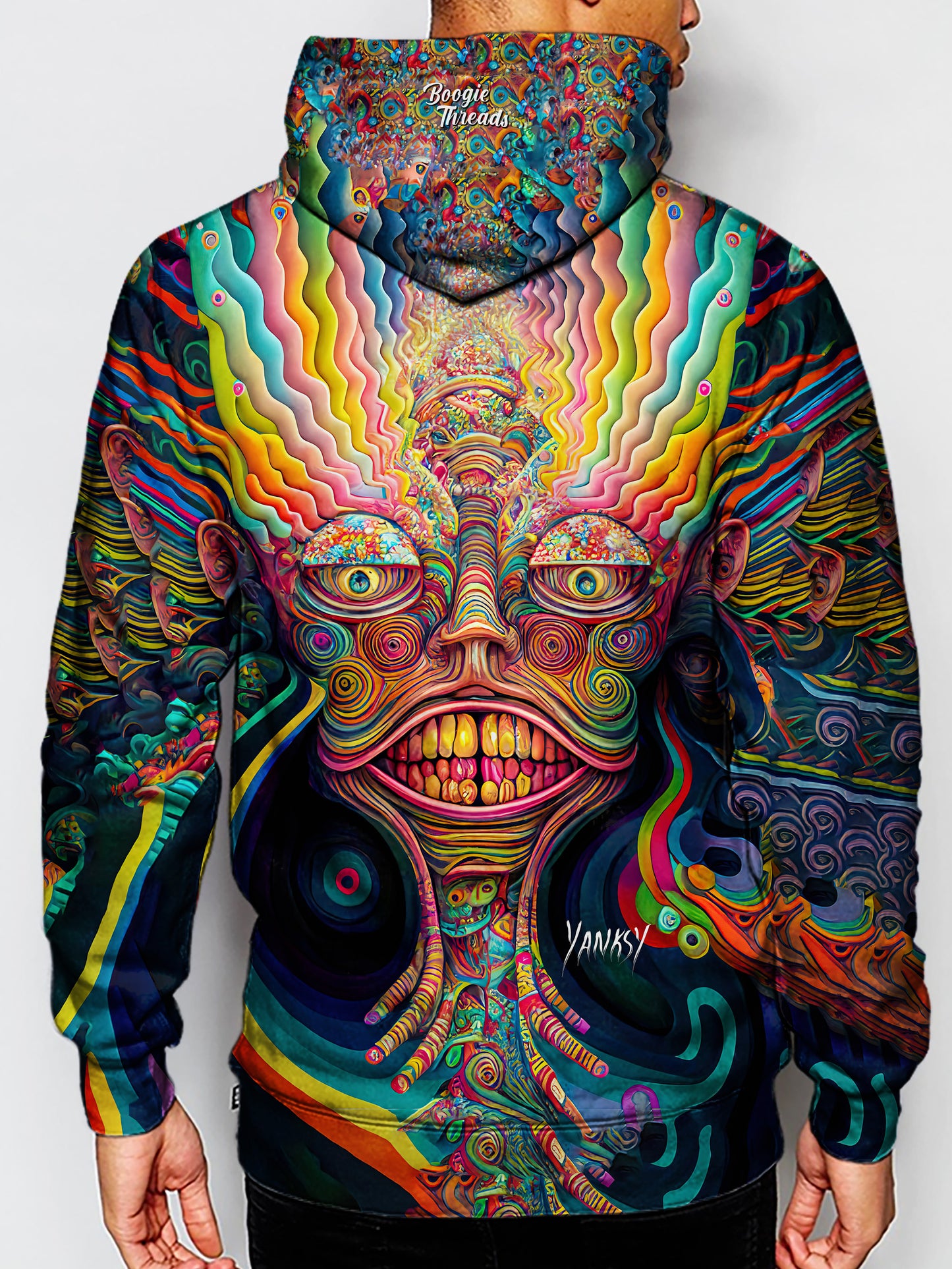 Get ready to enter a world of mesmerizing patterns and vibrant colors with this trippy hoodie