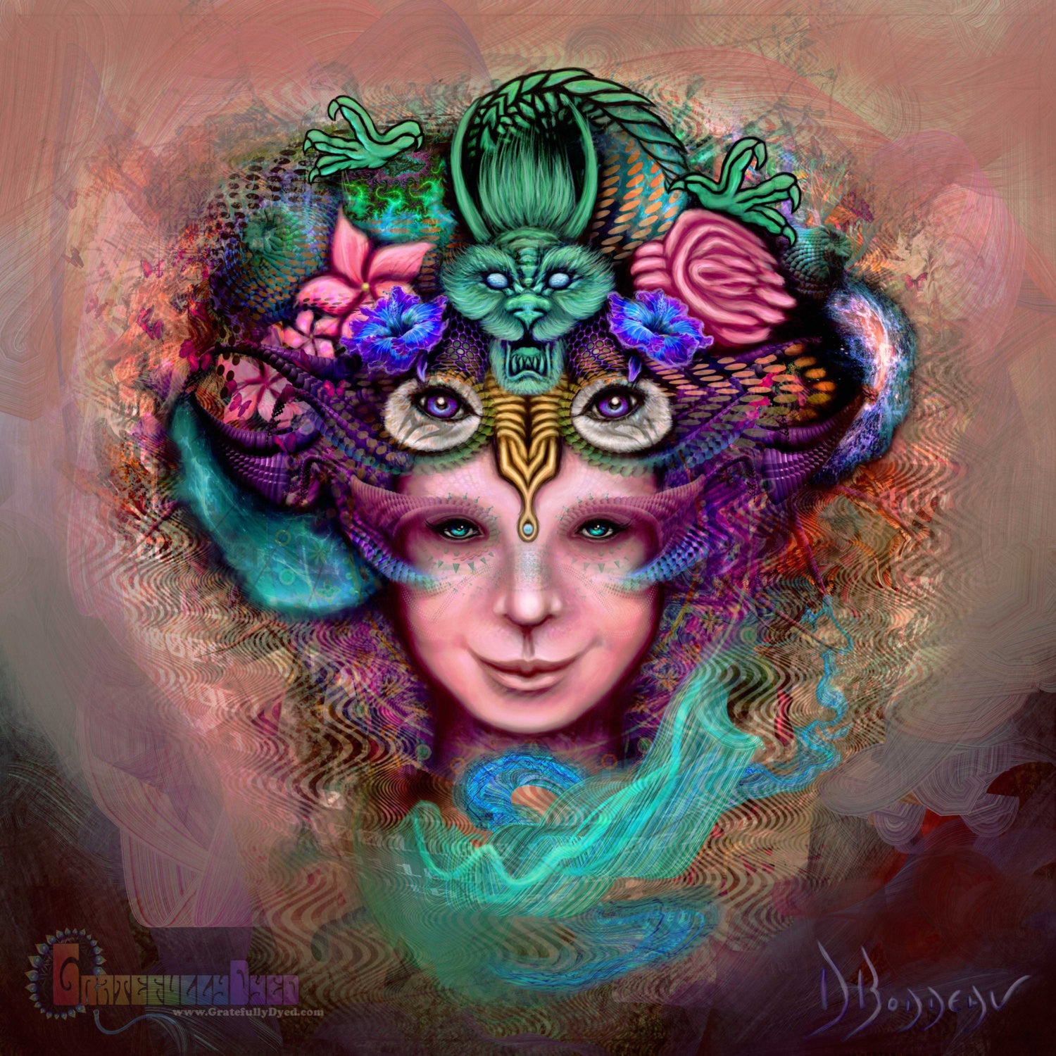 Visionary Artwork - Digital Painting - Psychedelic Poster Print -  Trippy Art - GratefullyDyed