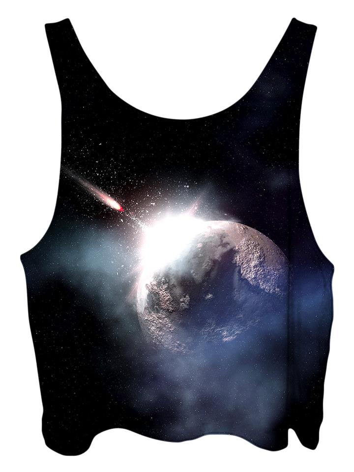 All over print psychedelic space cropped top by Gratefully Dyed Apparel back view.