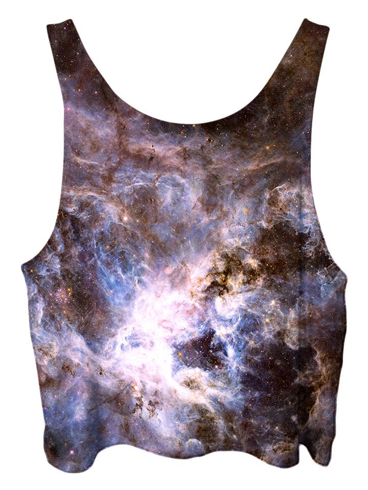 All over print psychedelic space cropped top by Gratefully Dyed Apparel back view.