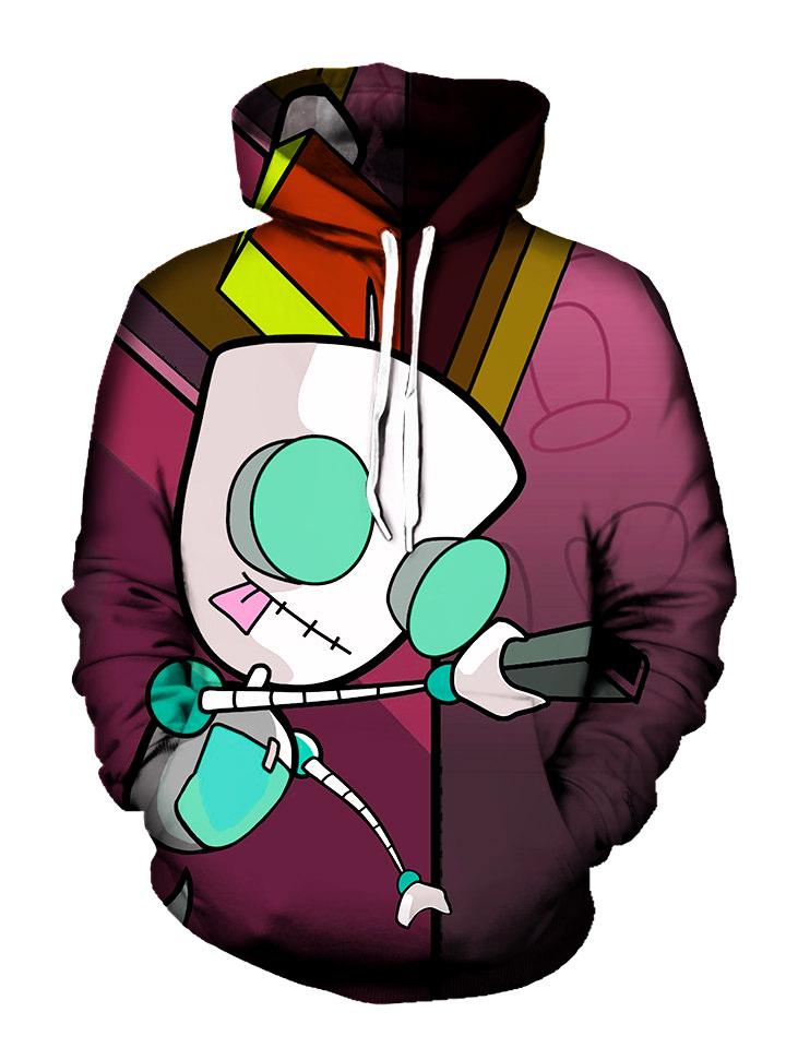 All Around Invader Zim Printed Pullover Hoodie