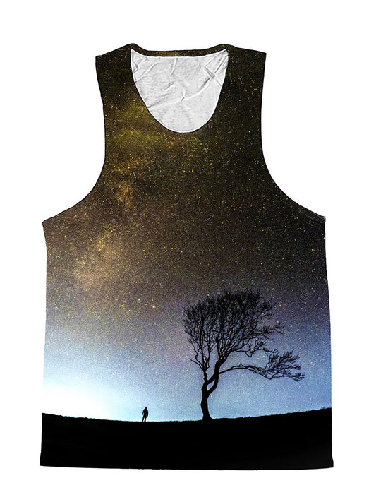 Landing Gray Galaxy Tree Space Premium Tank Top - Boogie Threads