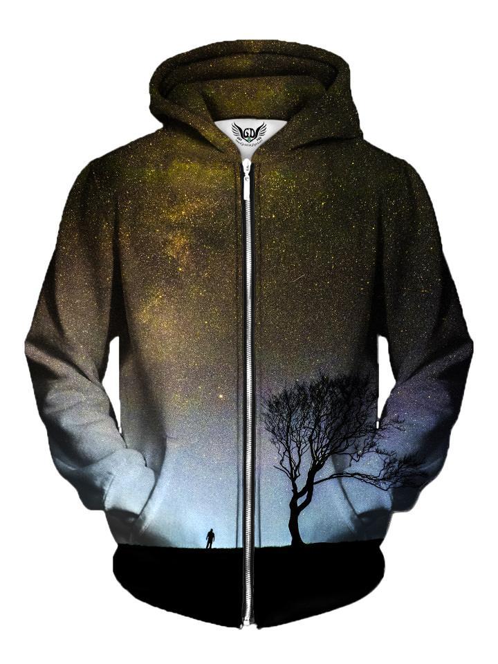 Light Brown Space Zip Up Hoodie