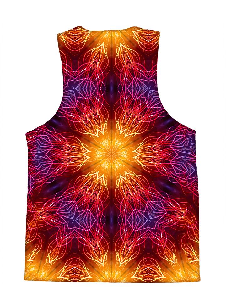 Psychedelic all over print sacred geometry tank by GratefullyDyed Apparel back view.