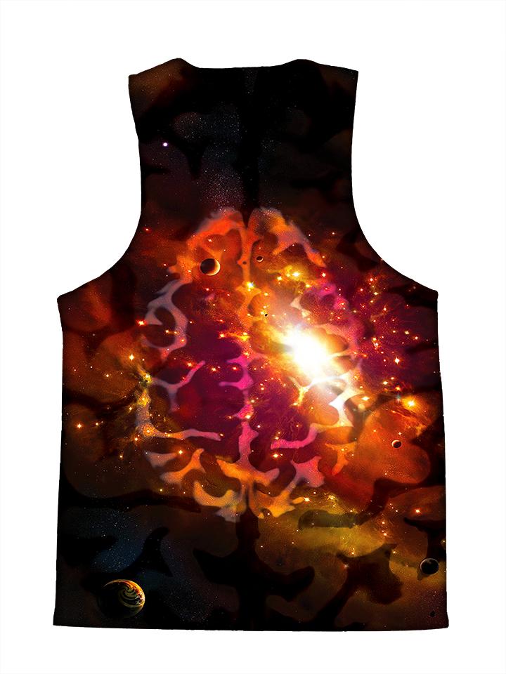 Psychedelic all over print space tank by GratefullyDyed Apparel back view.