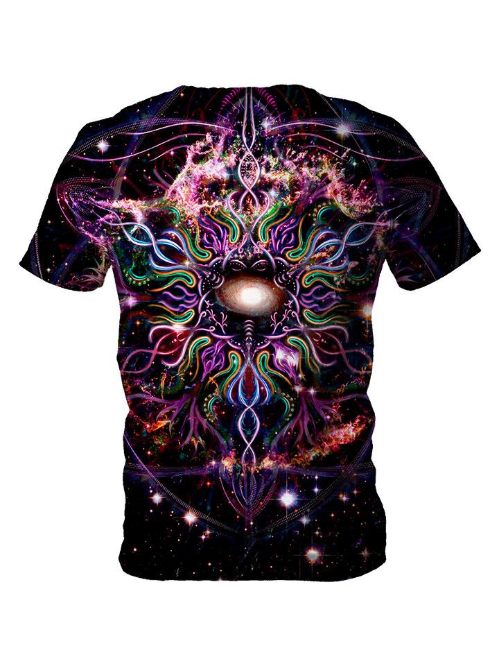 Back view of all over print psychedelic sacred geometry t shirt by Gratefully Dyed Apparel.